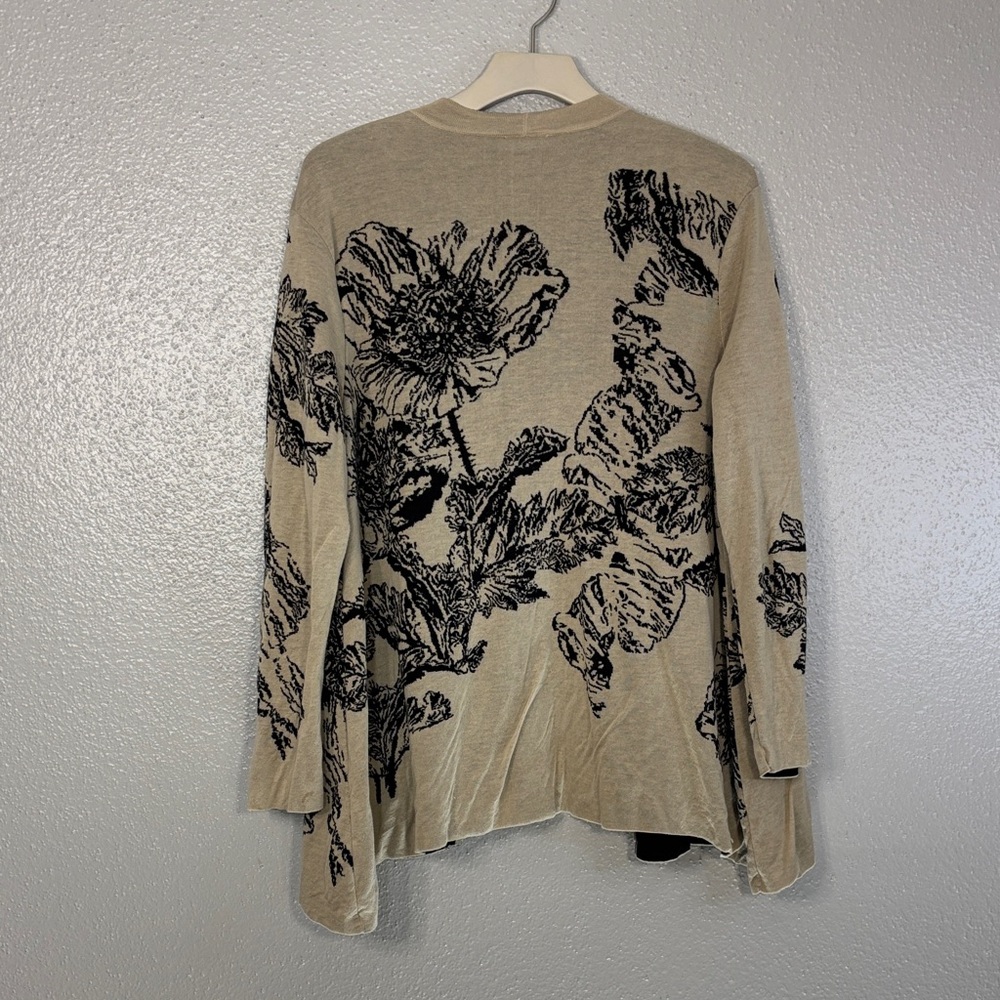 J. Jill Beige and Black Floral Cardigan - Picture 4 of 5